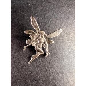 Vintage Sterling Silver Fairy Pendant | Estate Figural Charm